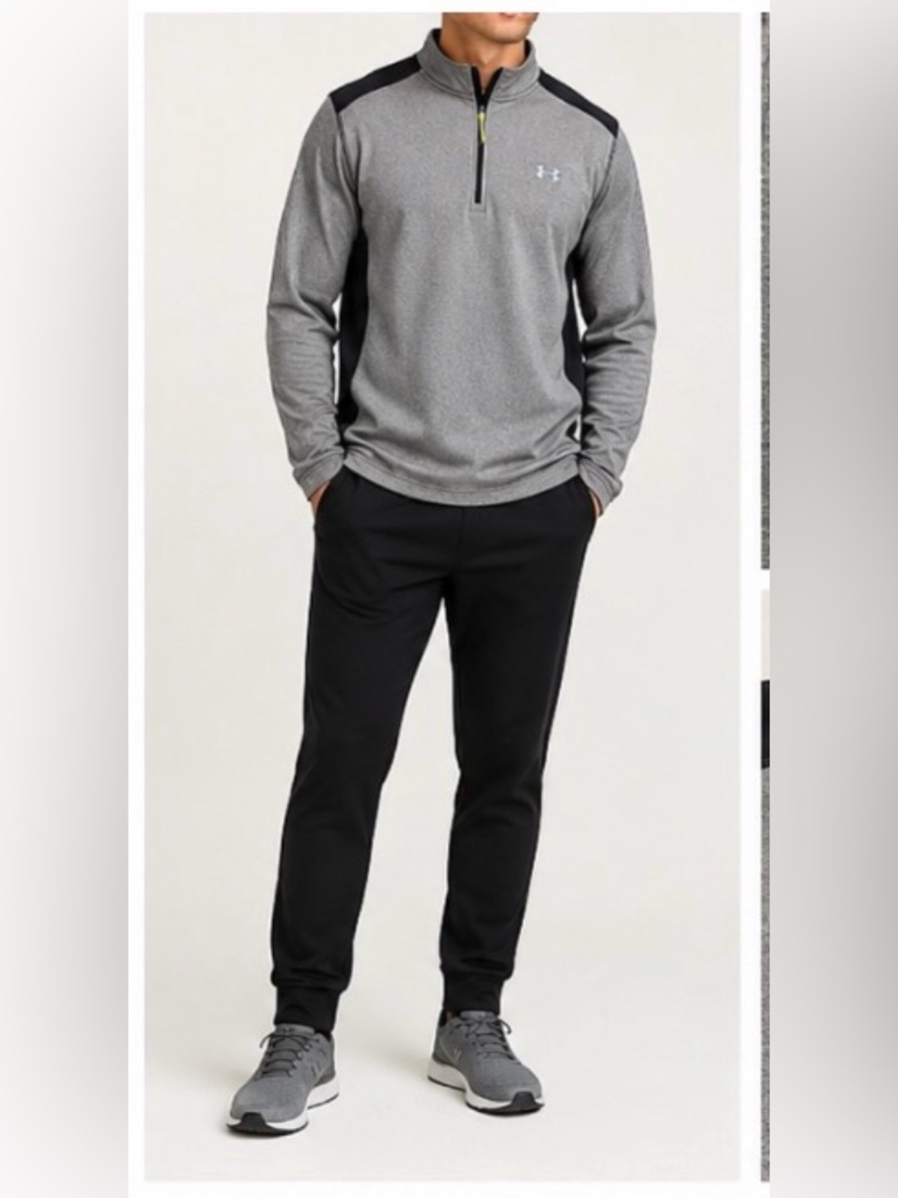 Under Armour ColdGear 1/4 Zip Pullover Men's XL Gray Athletic Golf Performance